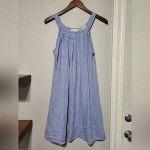 Malvin Hamburg Germany Blue Halter Linen Blend Dress Wimen's Size Small US6